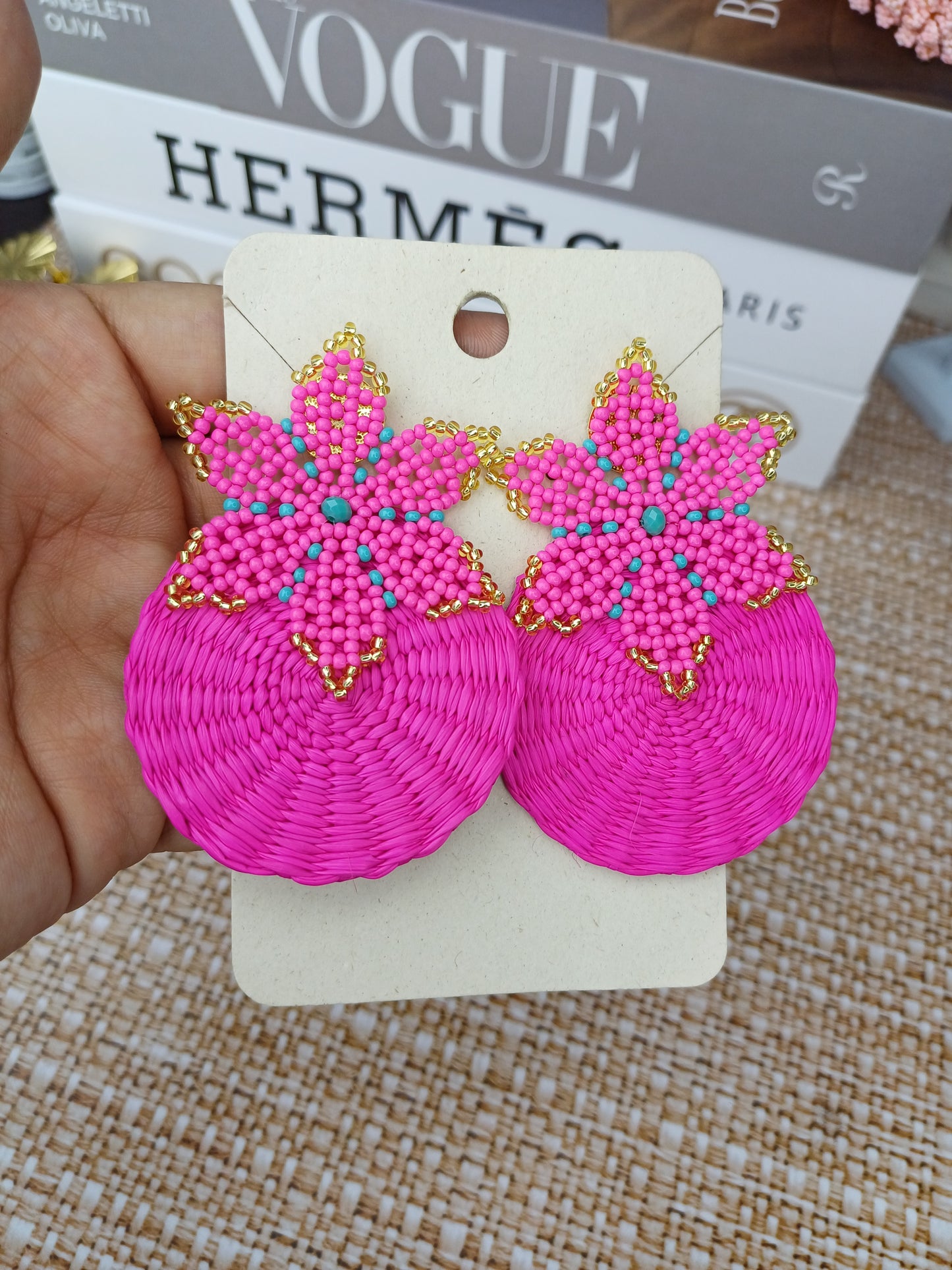Maxi Arete Flor tejida