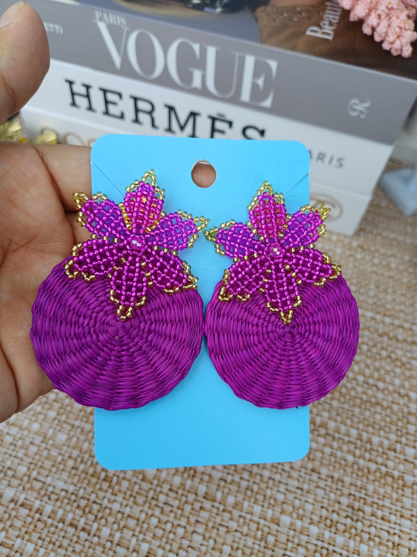 Maxi Arete Flor tejida