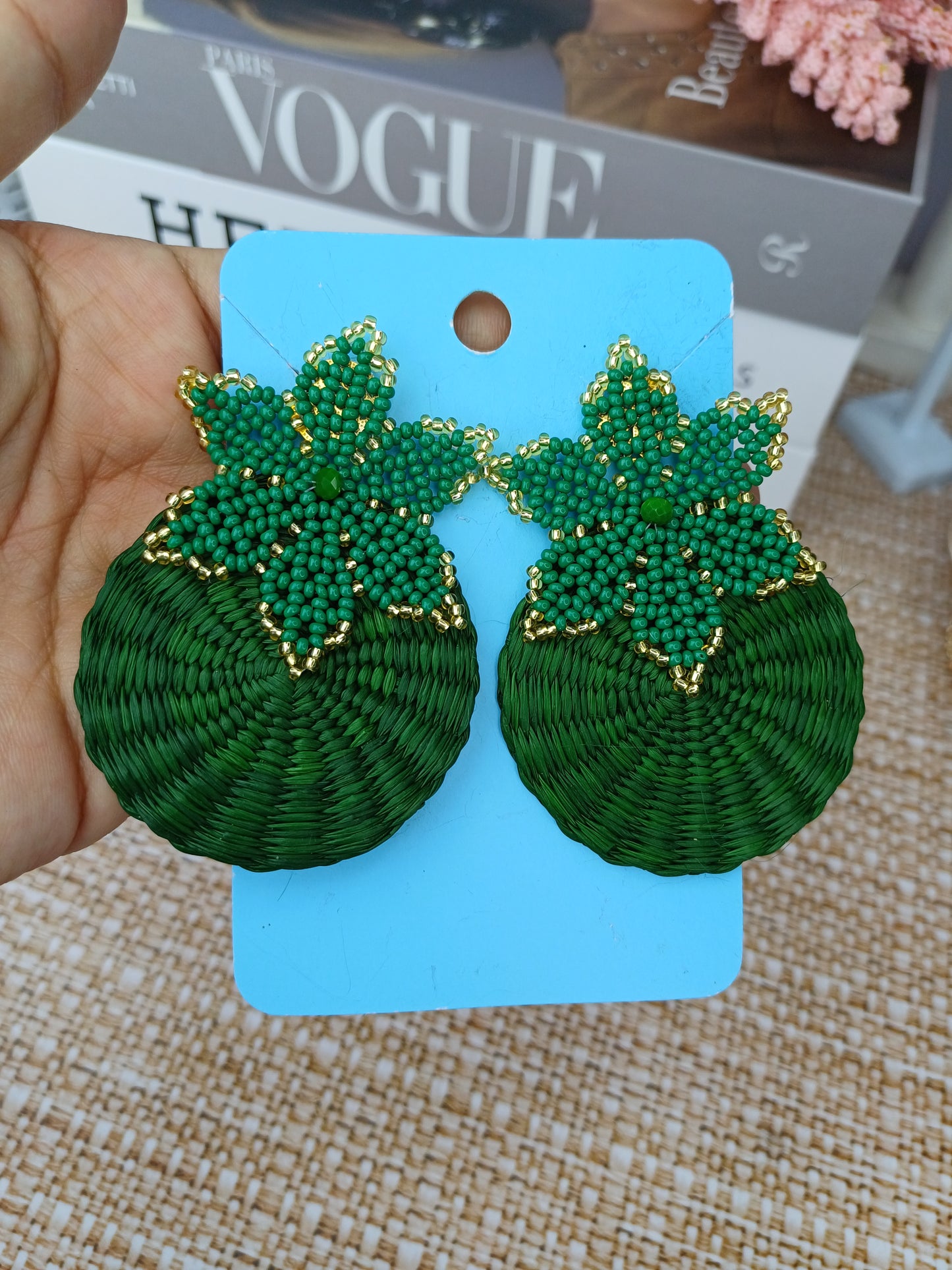 Maxi Arete Flor tejida