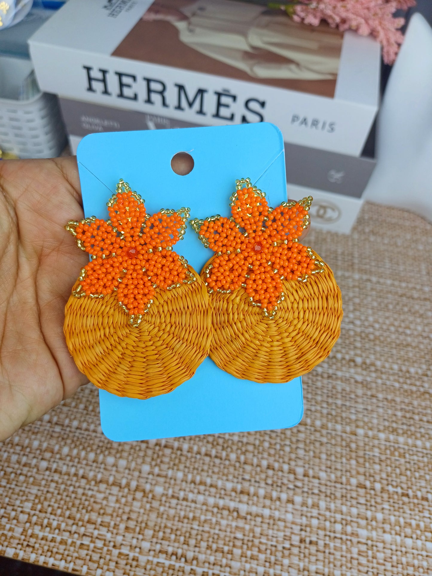 Maxi Arete Flor tejida