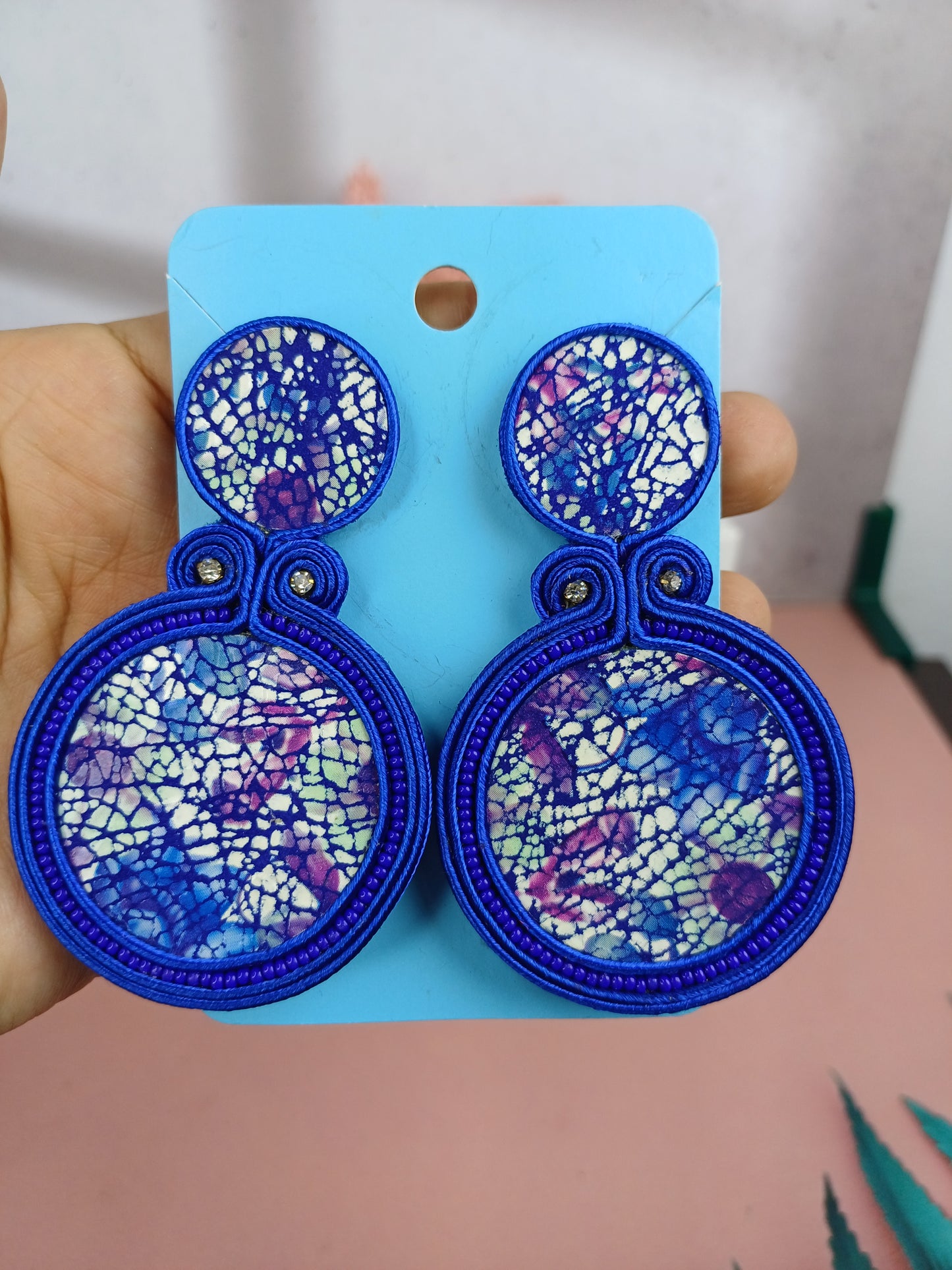 Maxi Arete Doble en Cuero
