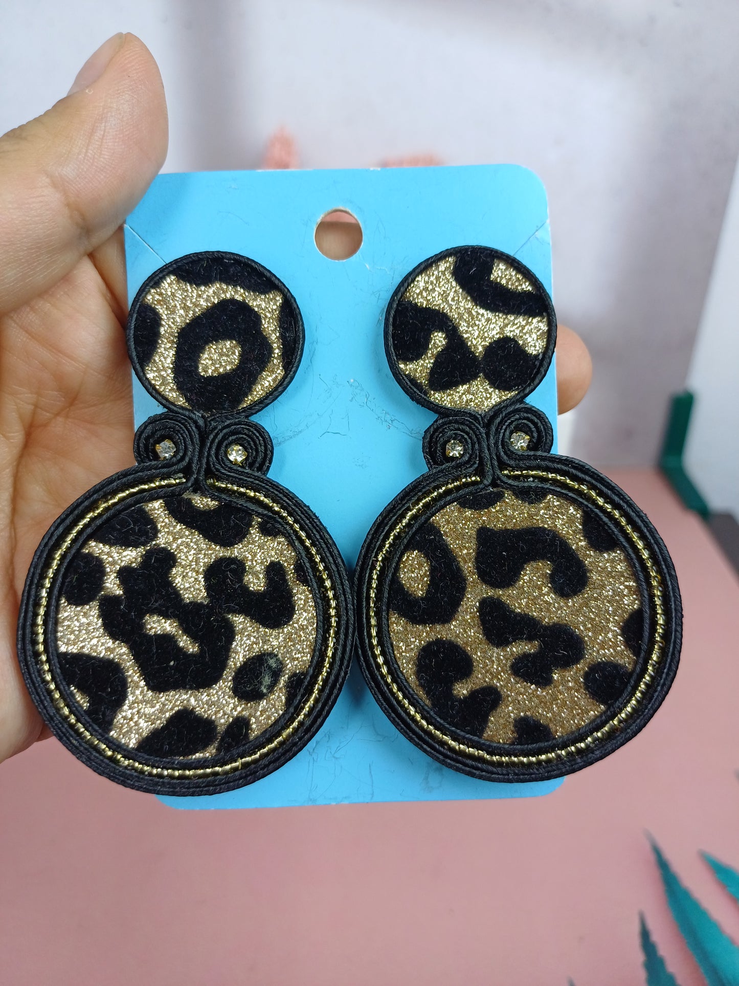 Maxi Arete Animal Print Doble