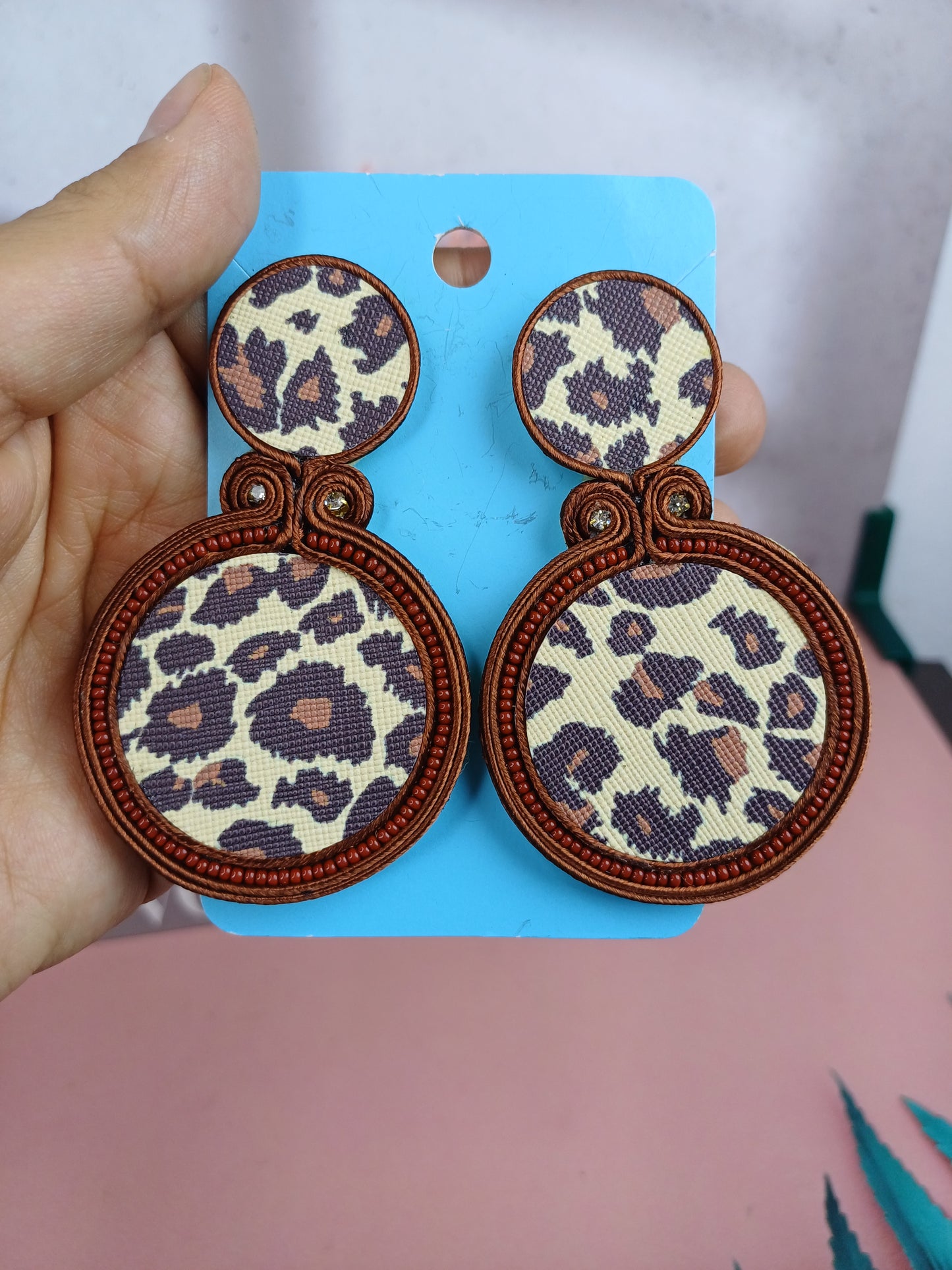 Maxi Arete Animal Print Doble