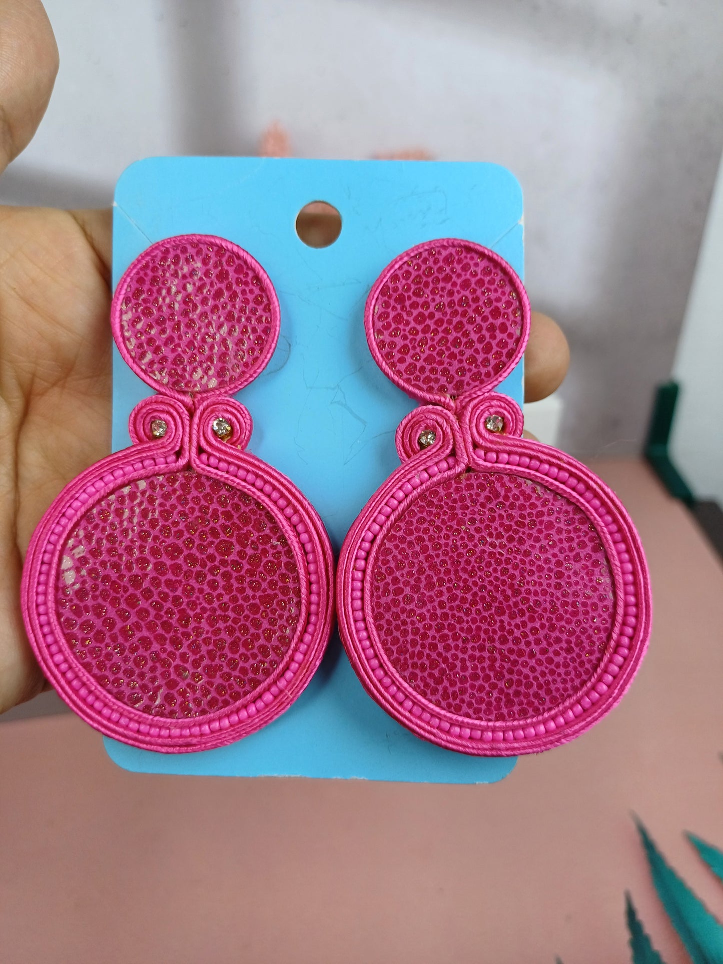 Maxi Arete Doble en Cuero