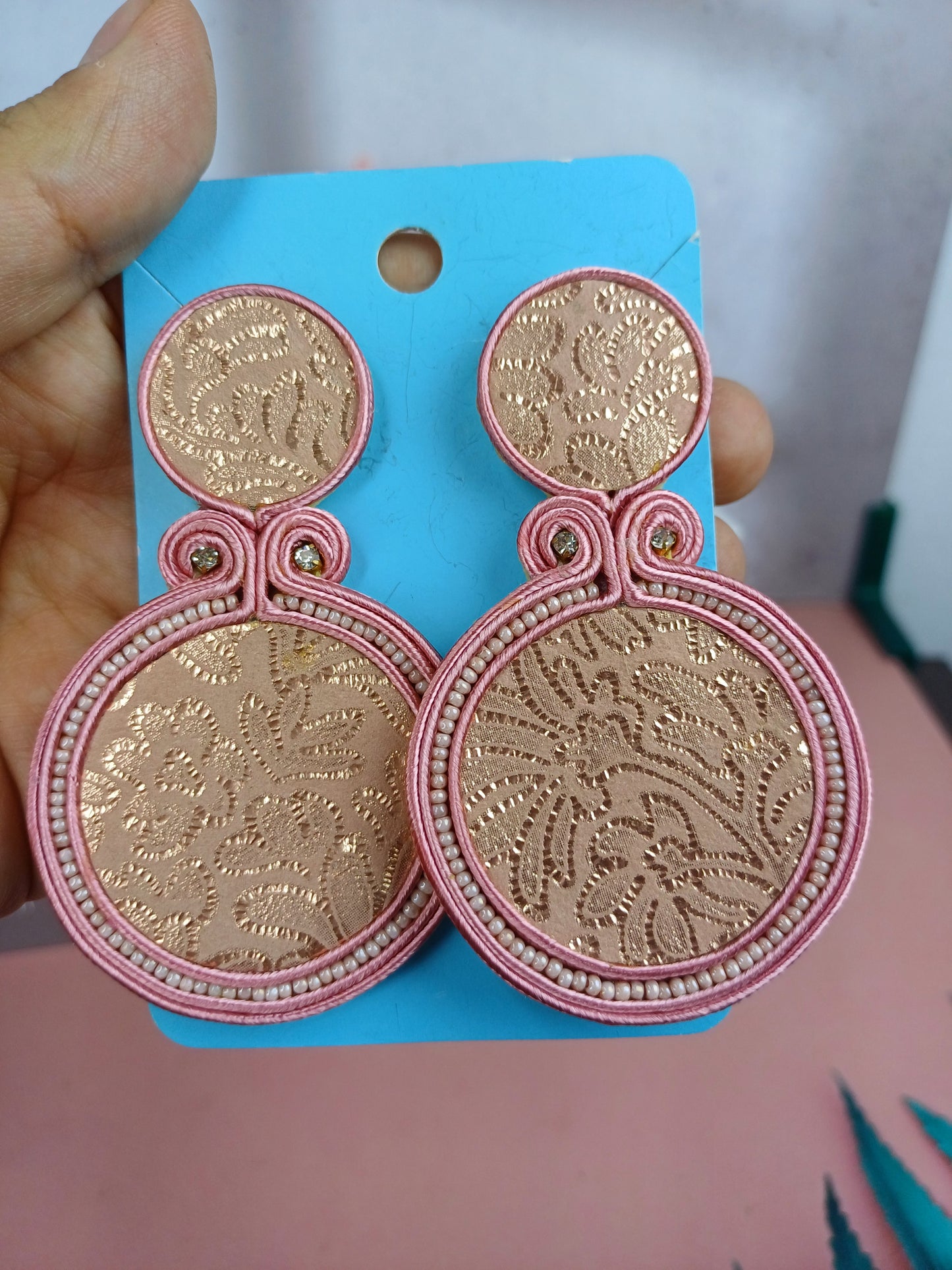 Maxi Arete Doble en Cuero