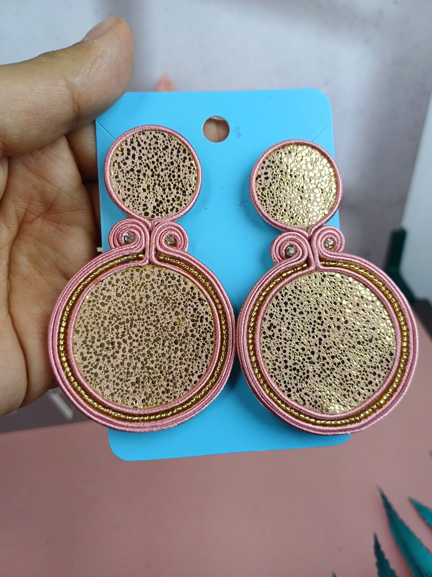 Maxi Arete Doble en Cuero