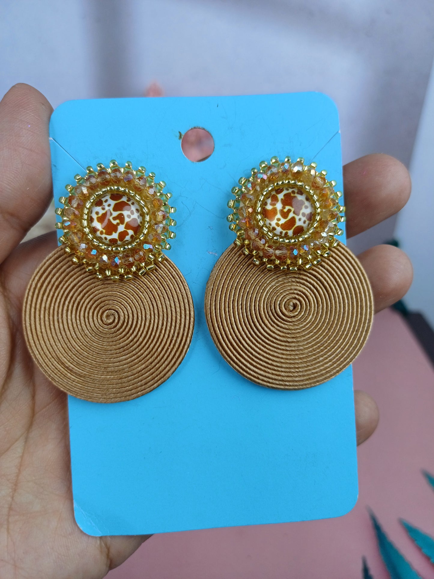 Arete Soutache Animal Print