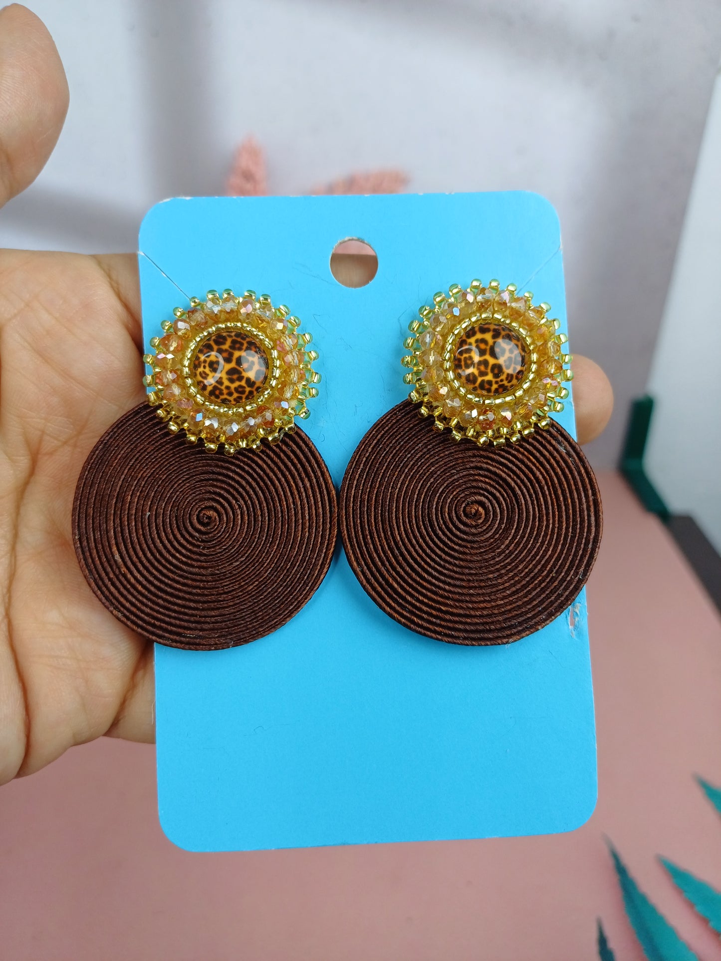 Arete Soutache Animal Print
