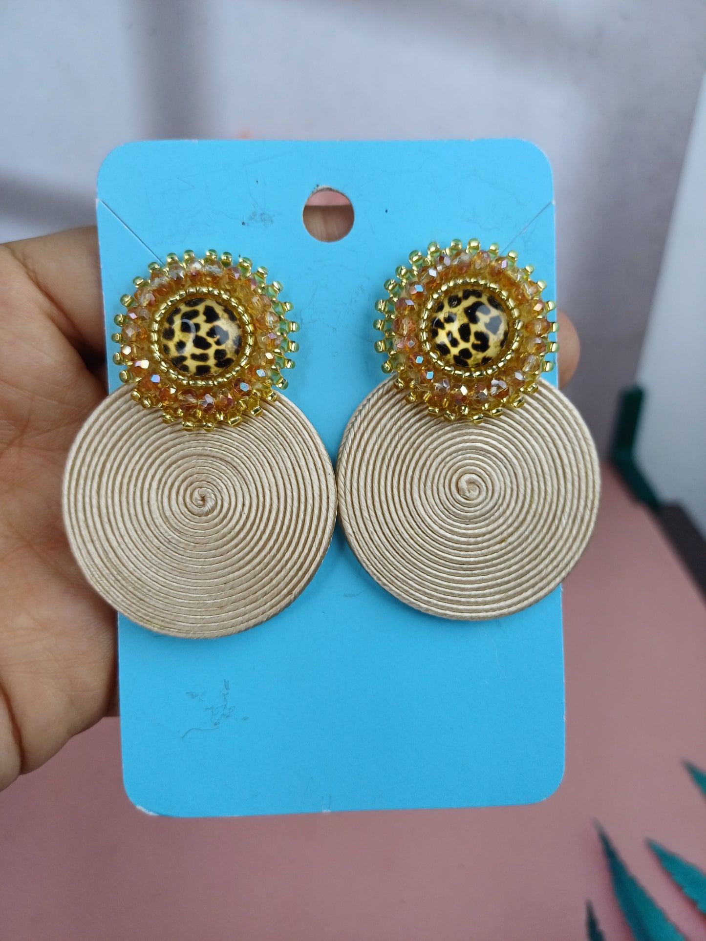 Arete Soutache Animal Print