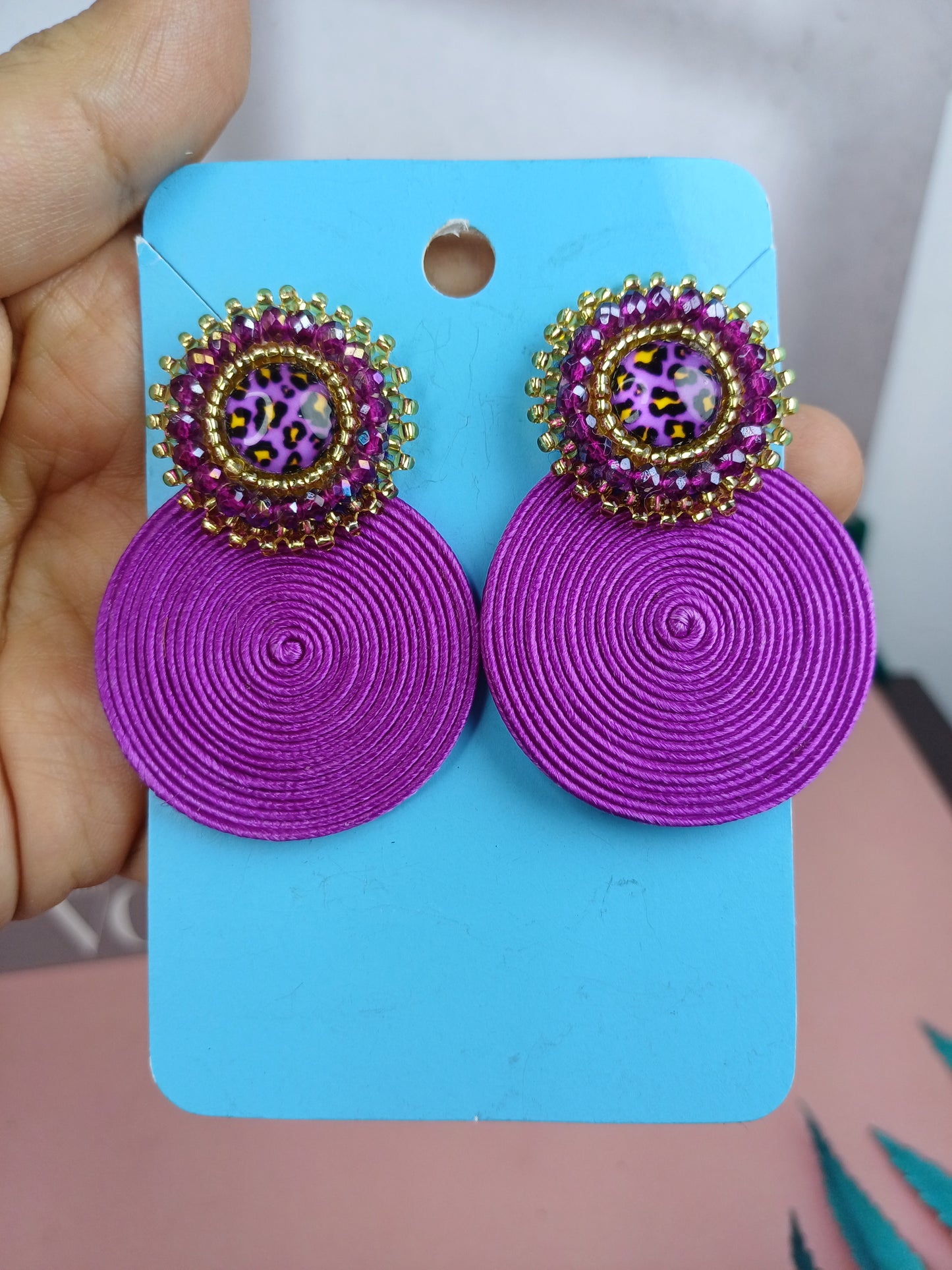 Arete Soutache Animal Print