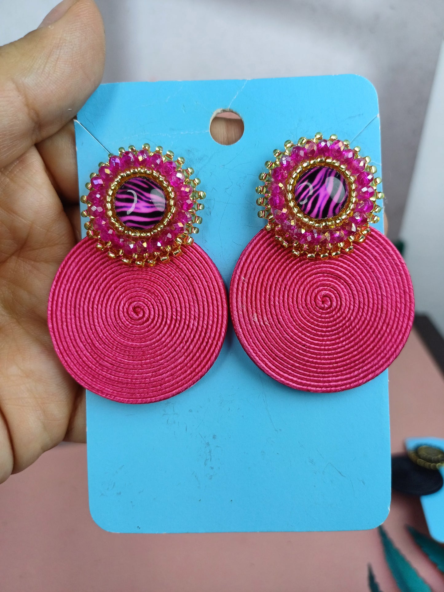 Arete Soutache Animal Print