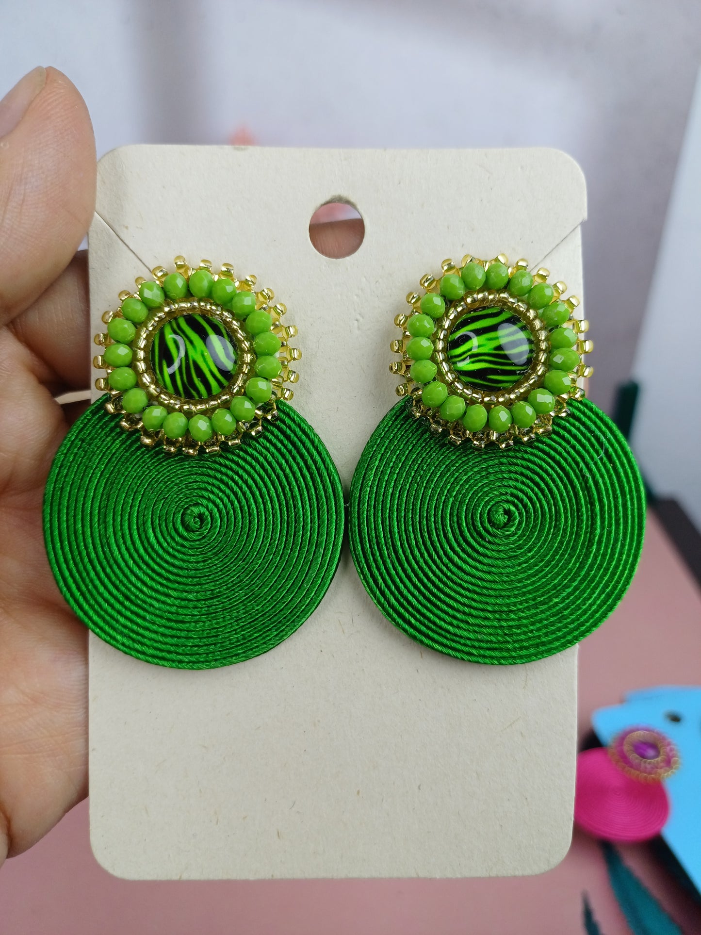 Arete Soutache Animal Print