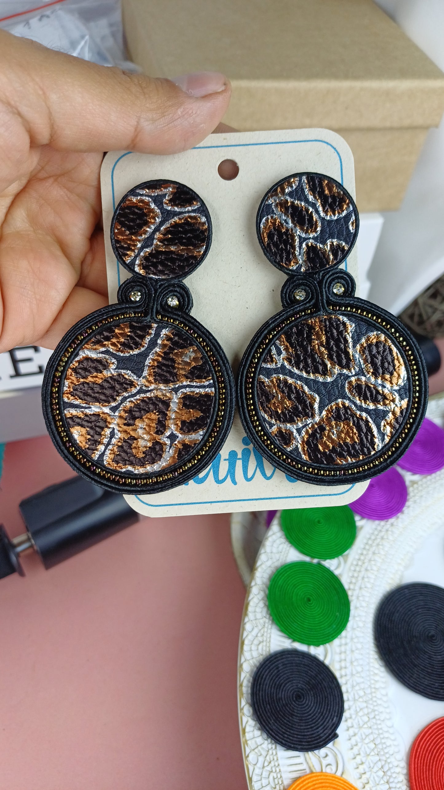Maxi Arete Animal Print Doble