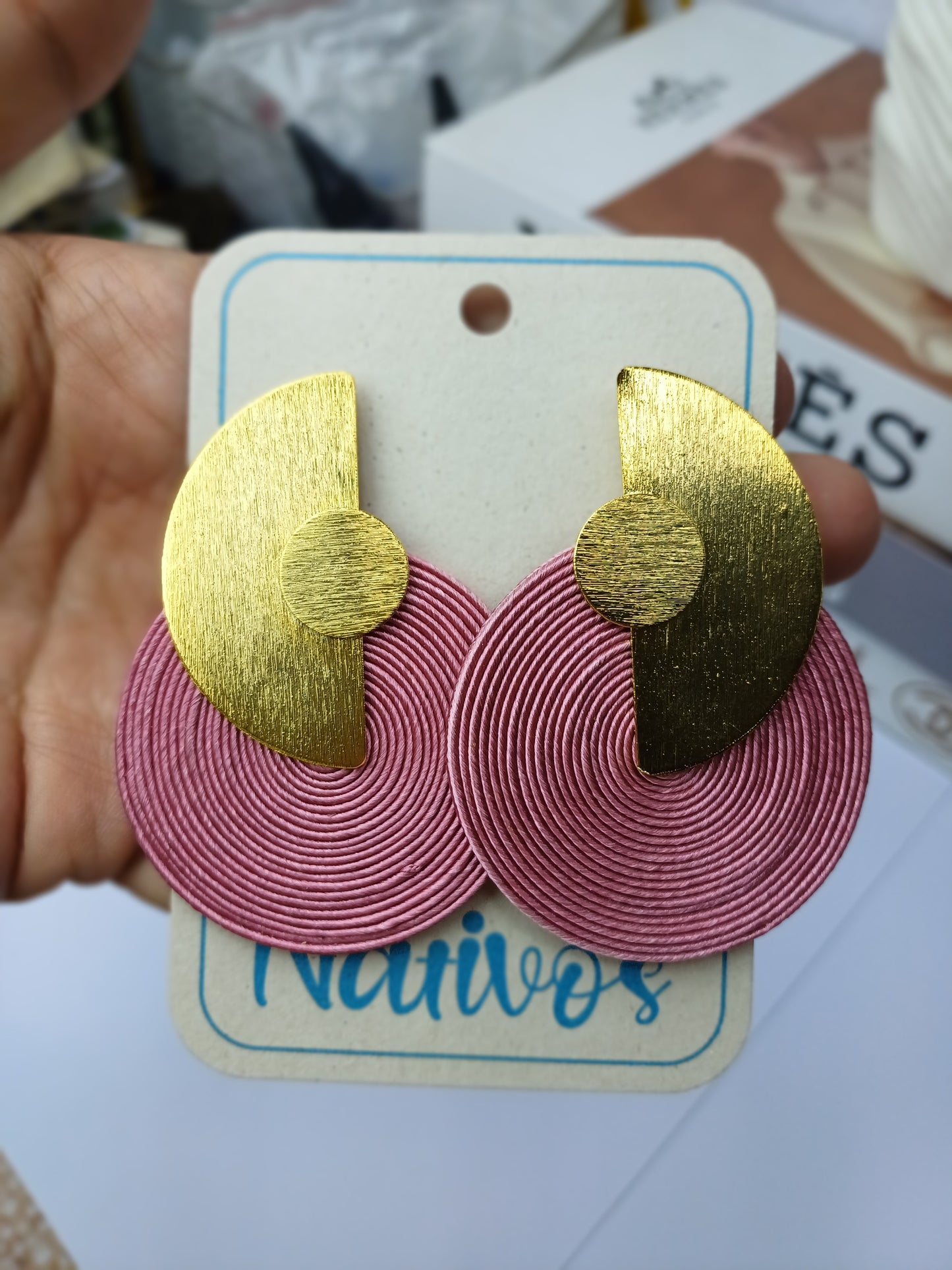 Maxi Arete Soutache Media Luna