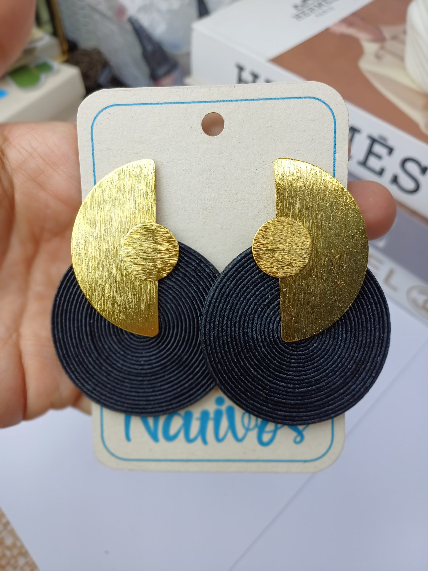 Maxi Arete Soutache Media Luna