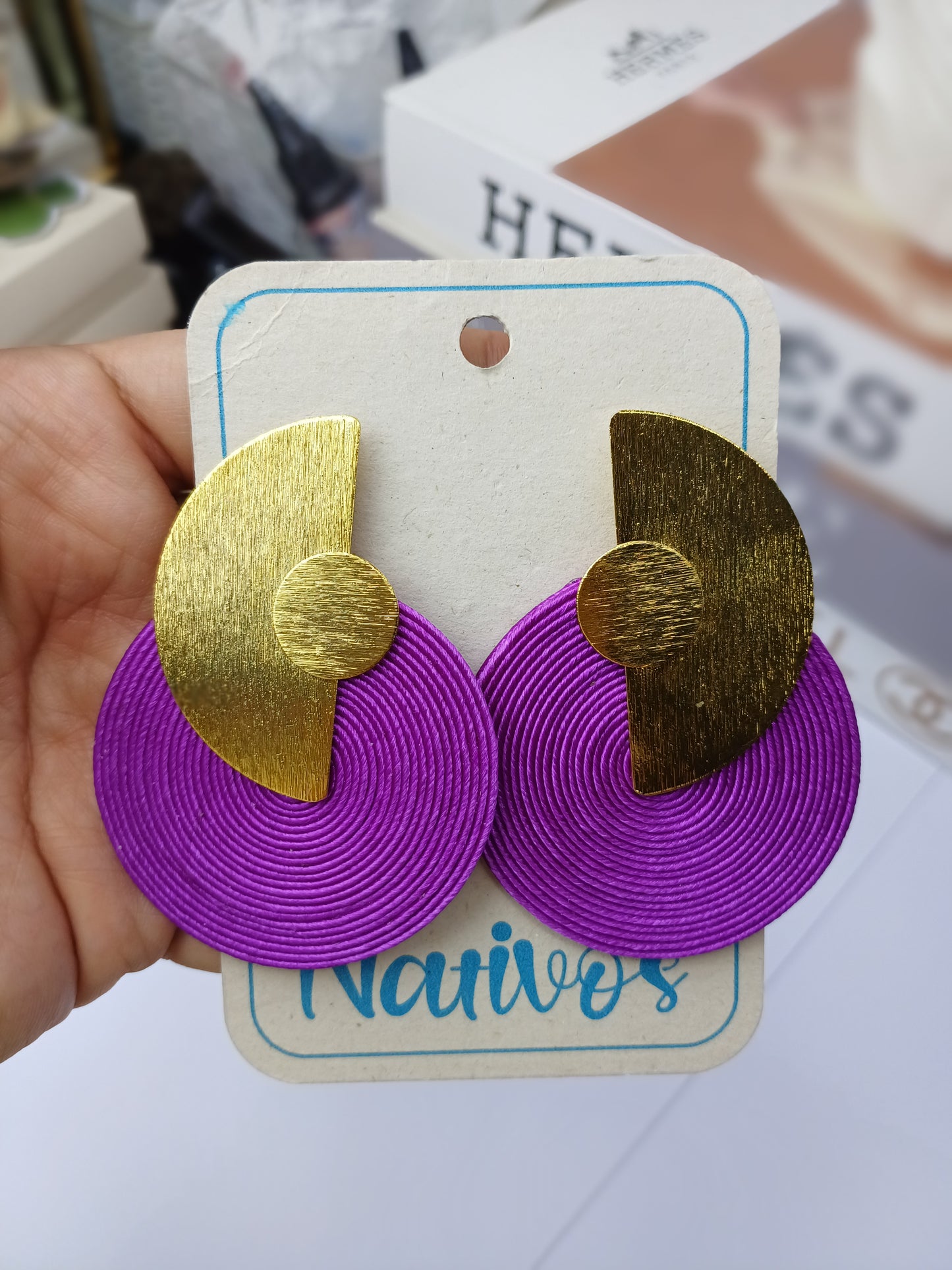 Maxi Arete Soutache Media Luna