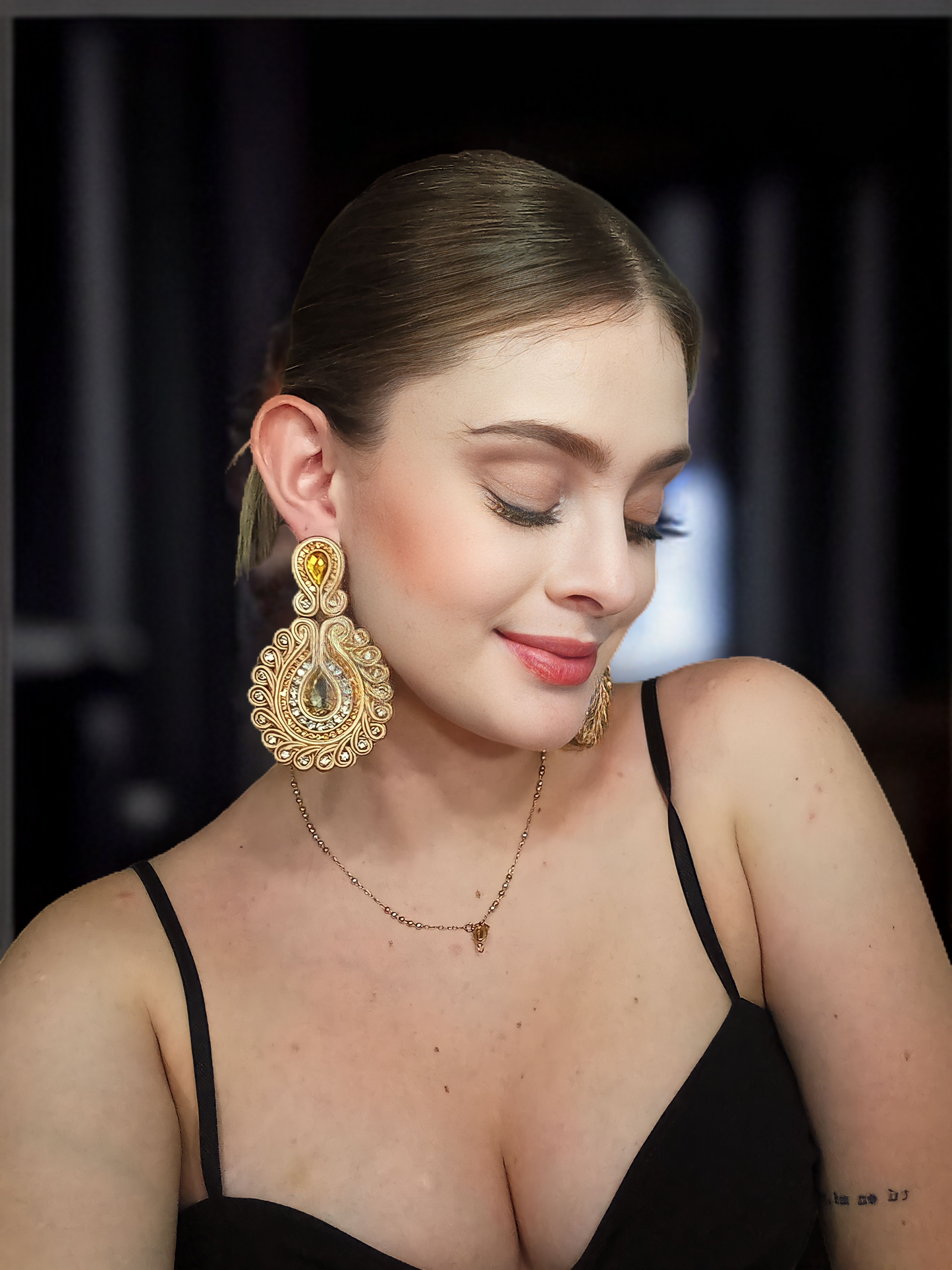 Maxi Arete Soutache Cristales