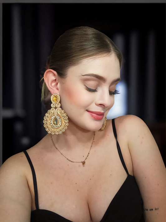 Maxi Arete Soutache Cristales