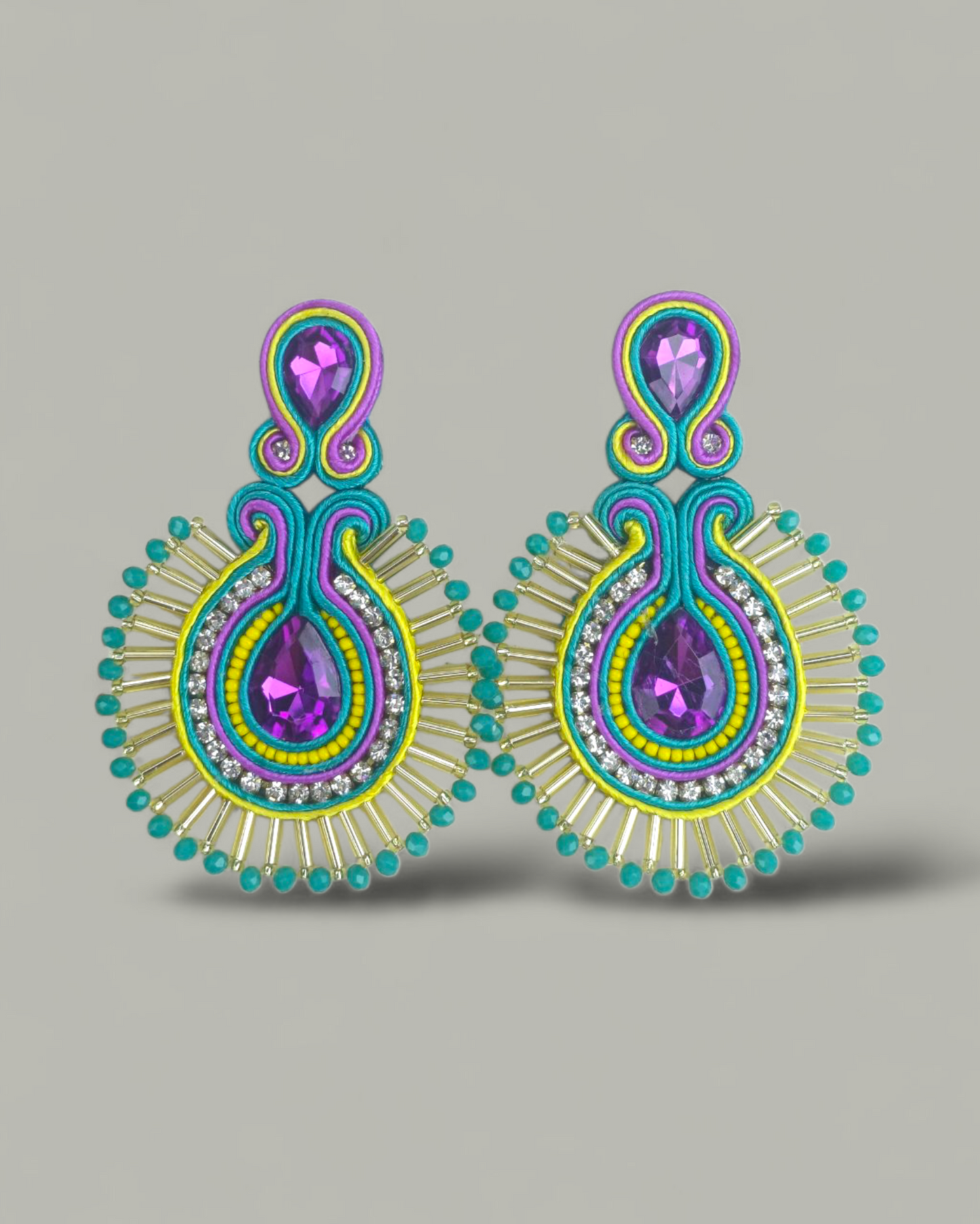 Maxi Arete Soutache con canutillo