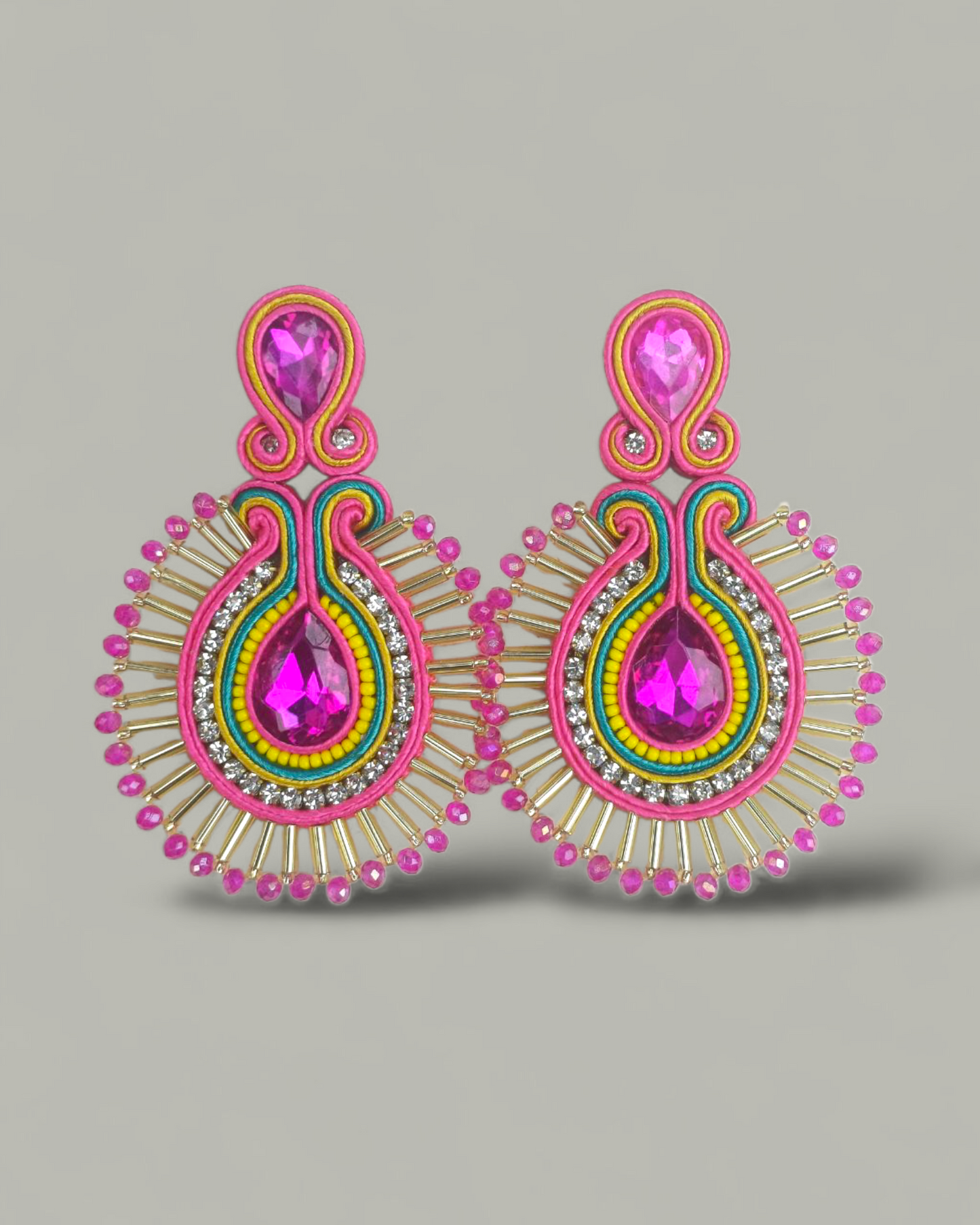 Maxi Arete Soutache con canutillo