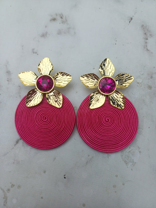 Arete Soutache flor cristal