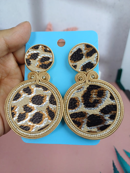 Maxi Arete Animal Print Doble