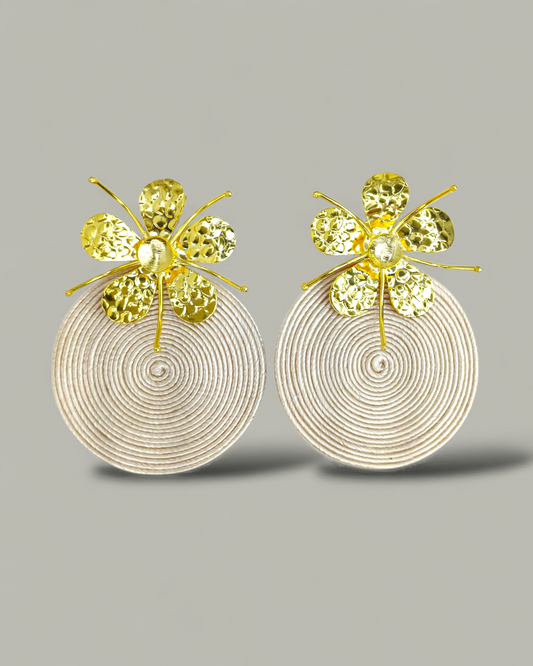 Arete Soutache topo Flor