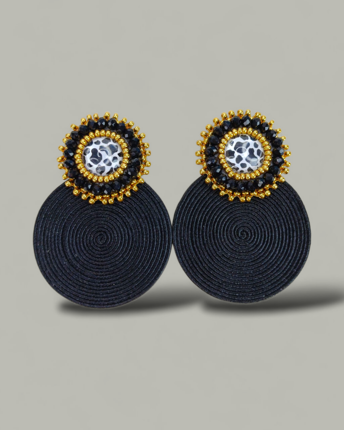 Arete Soutache Animal Print