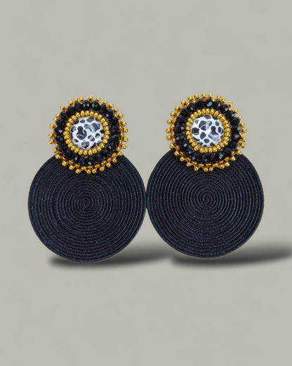 Arete Soutache Animal Print