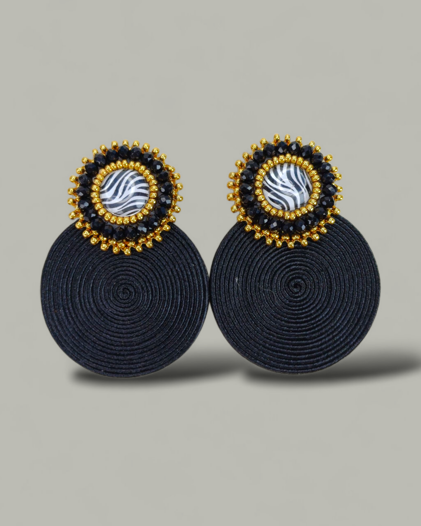 Arete Soutache Animal Print