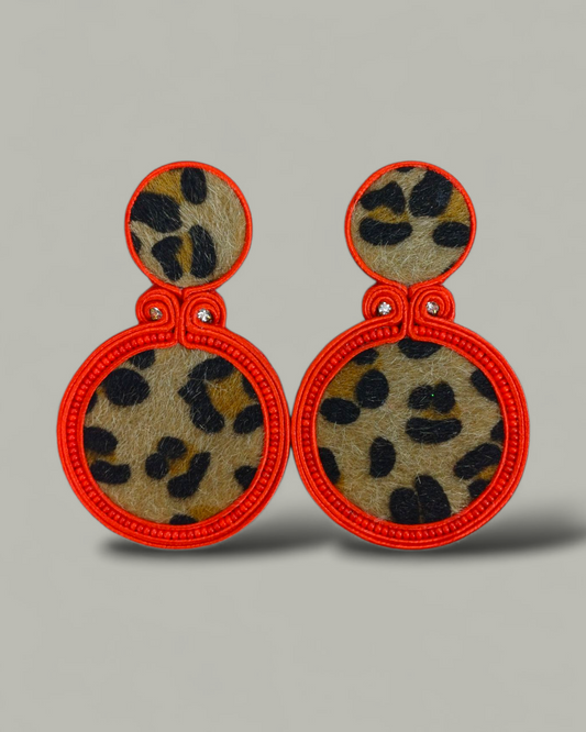 Maxi Arete Animal Print Doble