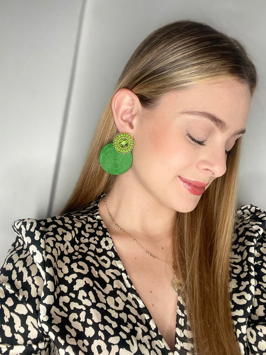 Arete Soutache Animal Print